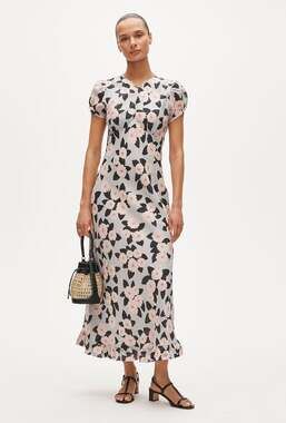 KATIENYC NWT J.Crew Ruffle-Hem Midi Dress in Poppy Print size 18